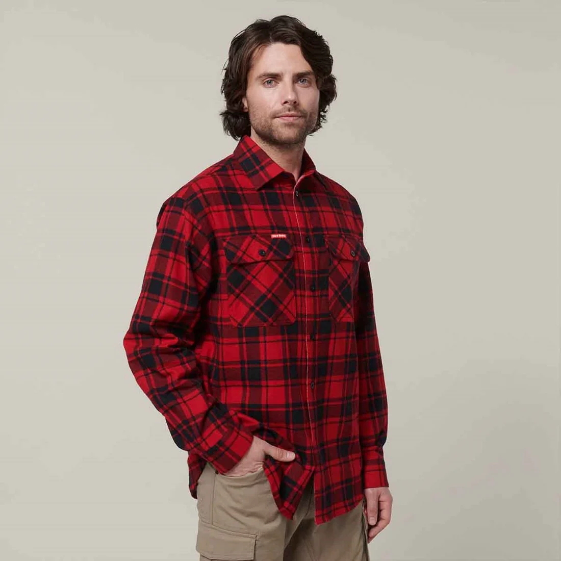 Men's Lightweight Check Flannel Shirt - Image 7