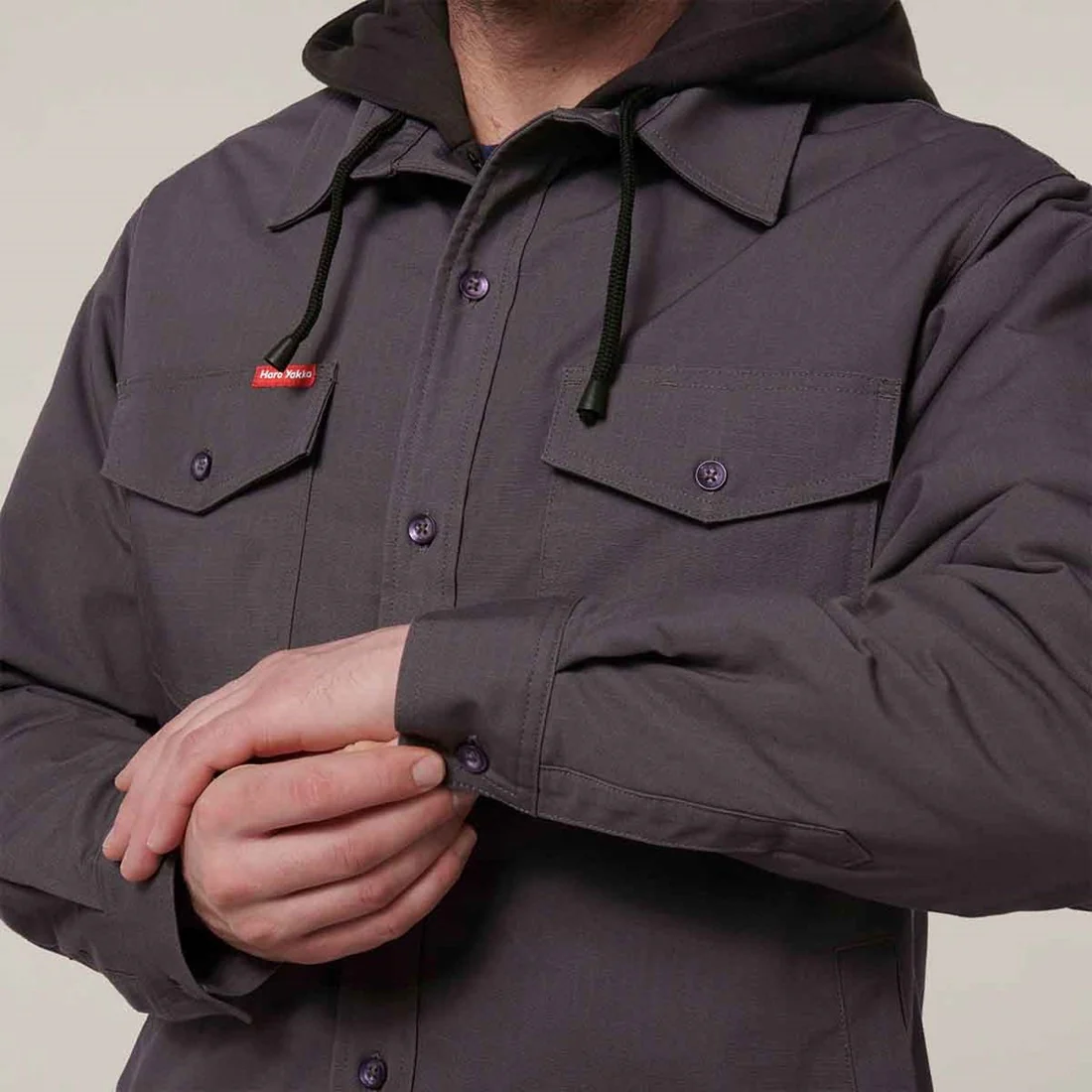 Men's Quilted Solid Shacket - Image 4