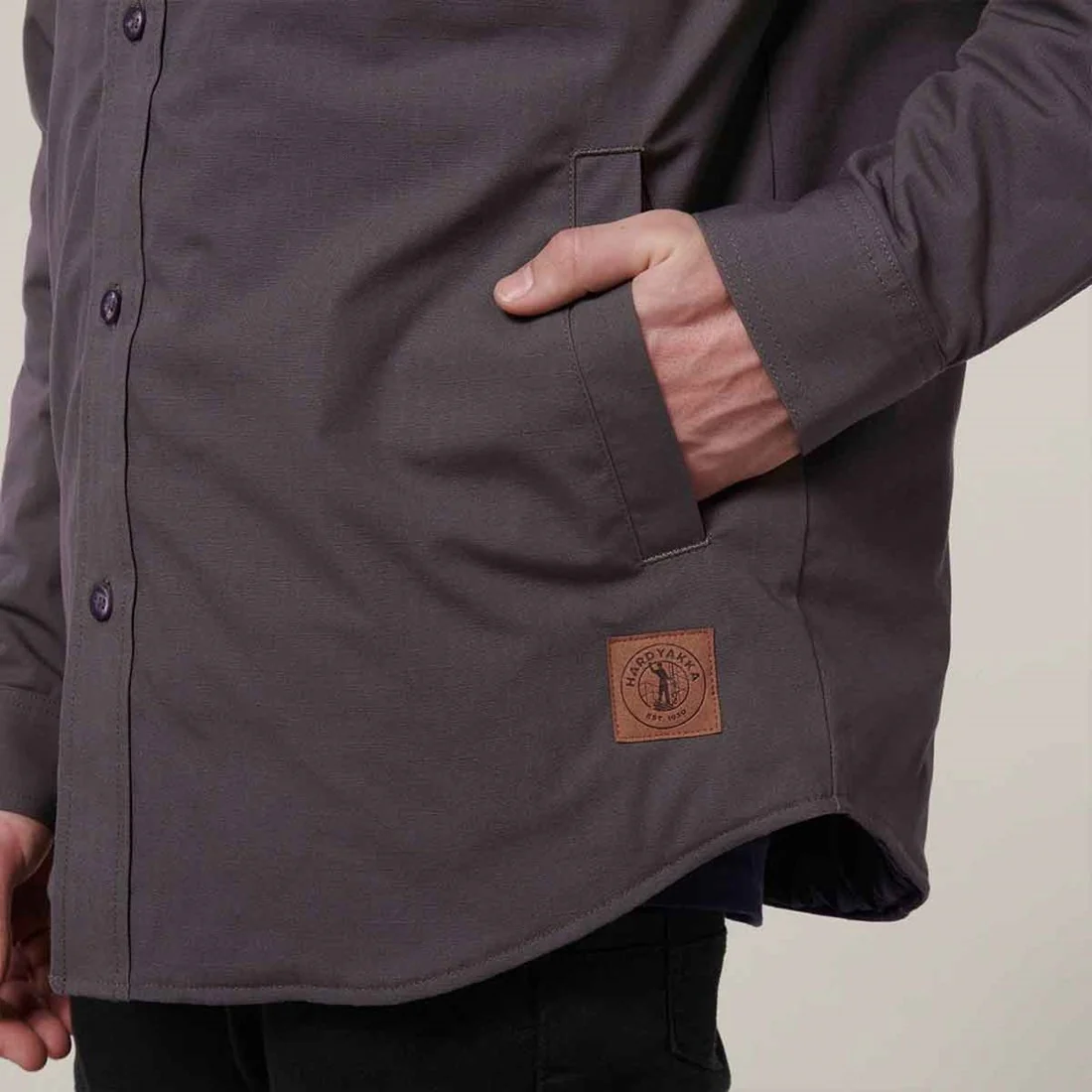 Men's Quilted Solid Shacket - Image 5