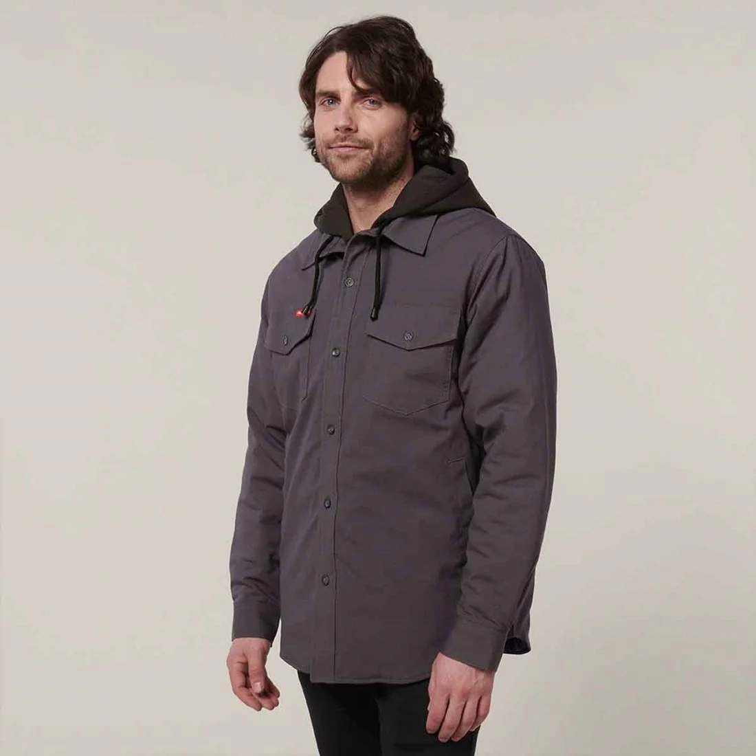Men's Quilted Solid Shacket - Image 7