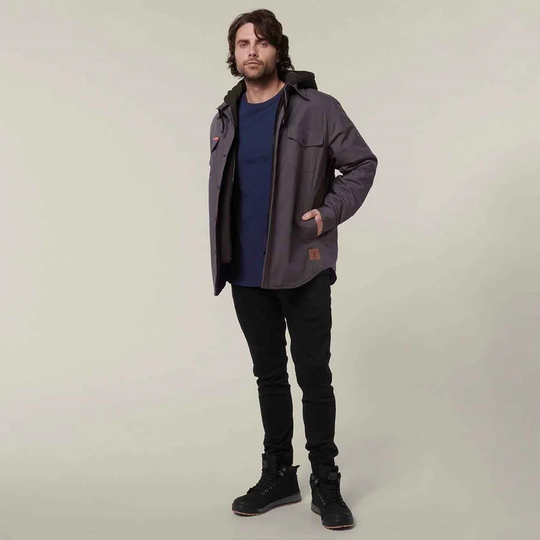 Men's Quilted Solid Shacket - Image 8