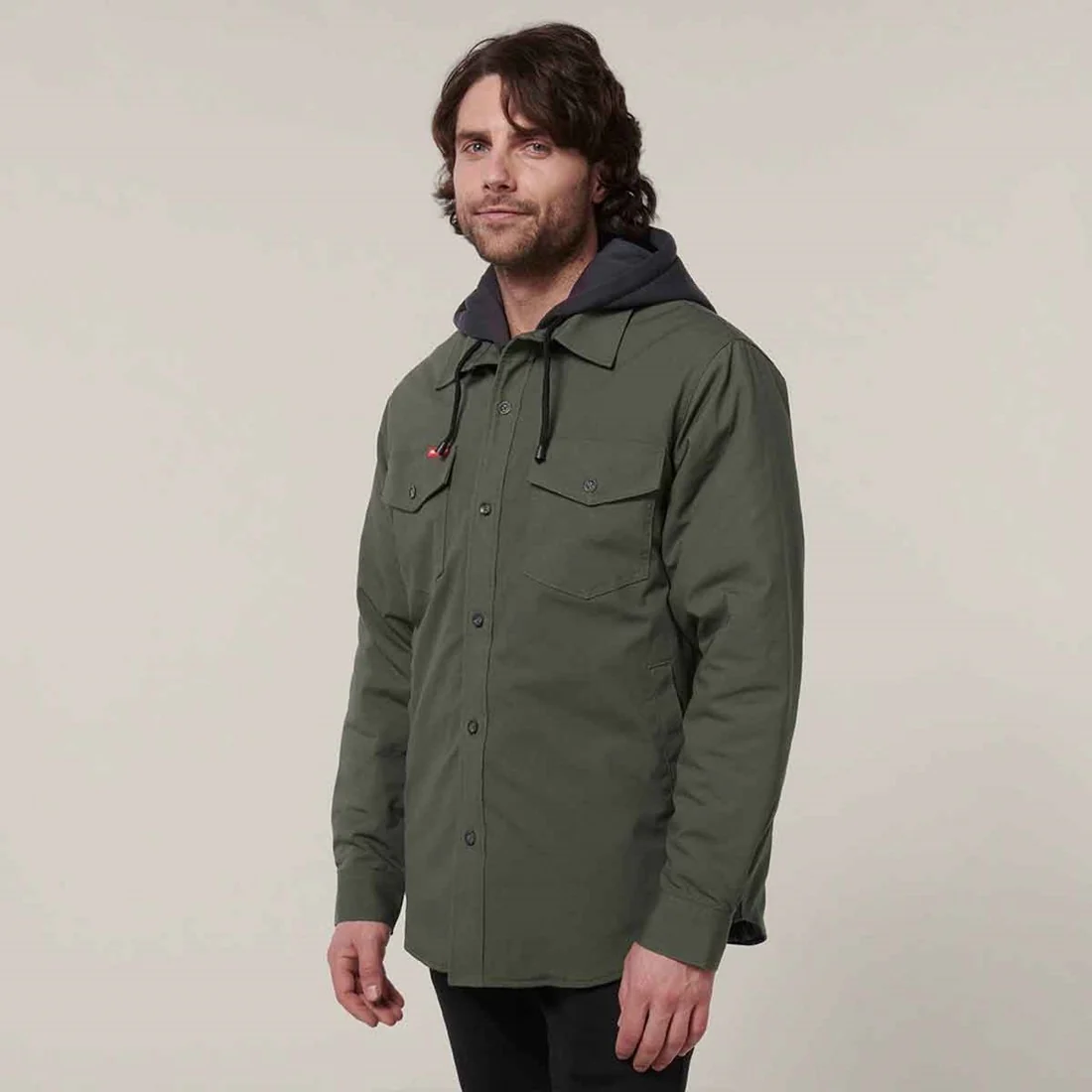 Men's Quilted Solid Shacket - Image 7