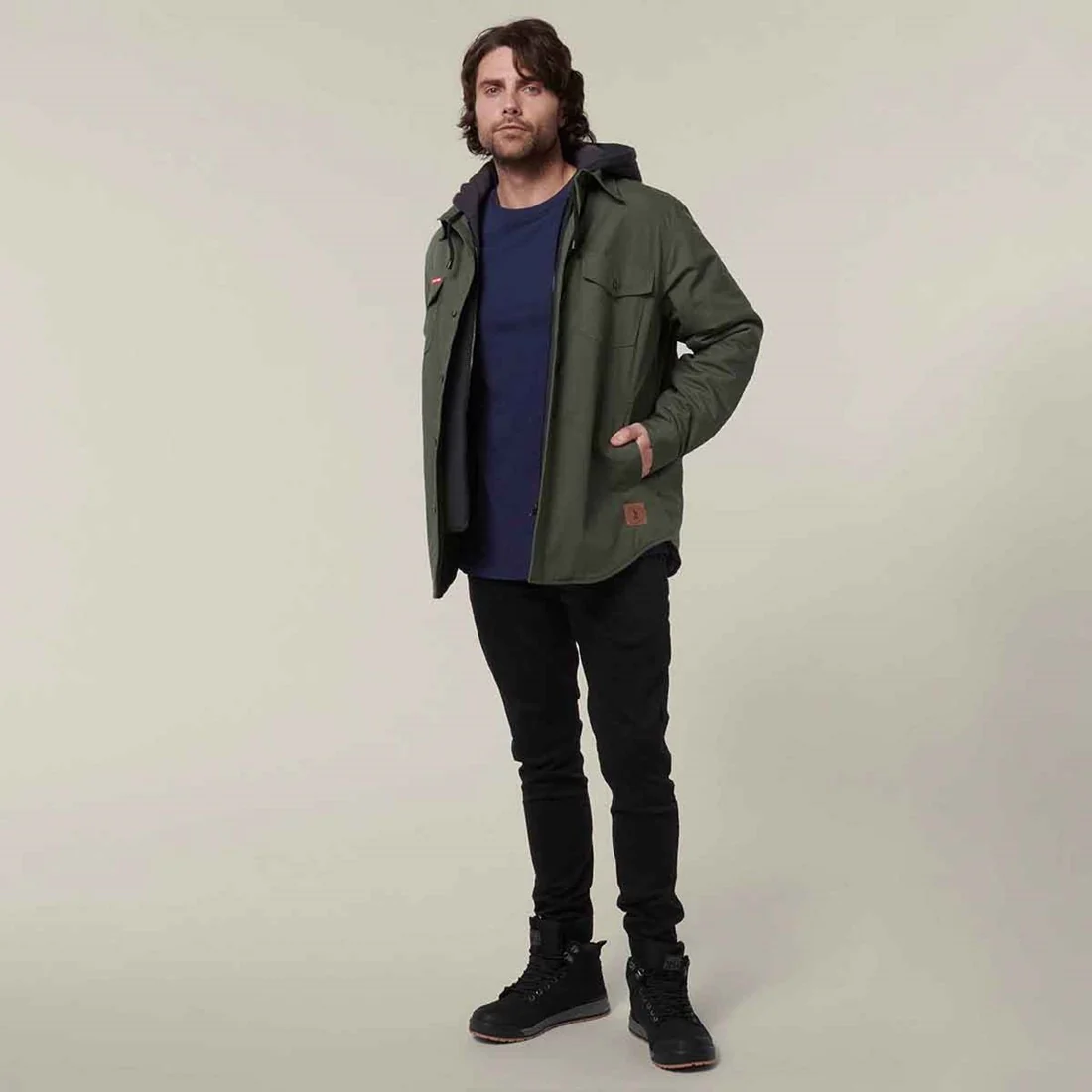 Men's Quilted Solid Shacket - Image 8